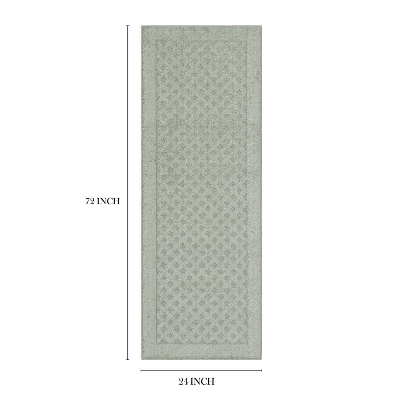 Mainstays Dylan Solid Diamond Olefin Pewter Gray Indoor Runner Rug