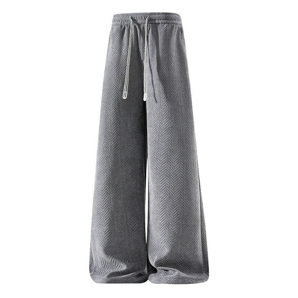 Ceisia Men Solid Color Corduroy Drawstring Pants Elastic Waist Tapered Leg Gift Trousers