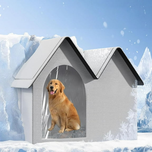 2025 Air Conditioned Dog House, Dog House with Ac, Foldable Weatherproof Cooling Pet House with 10 Ice Packs, Portable Indoor Outdoor Kennel for Small Medium Large Dogs & Cats
