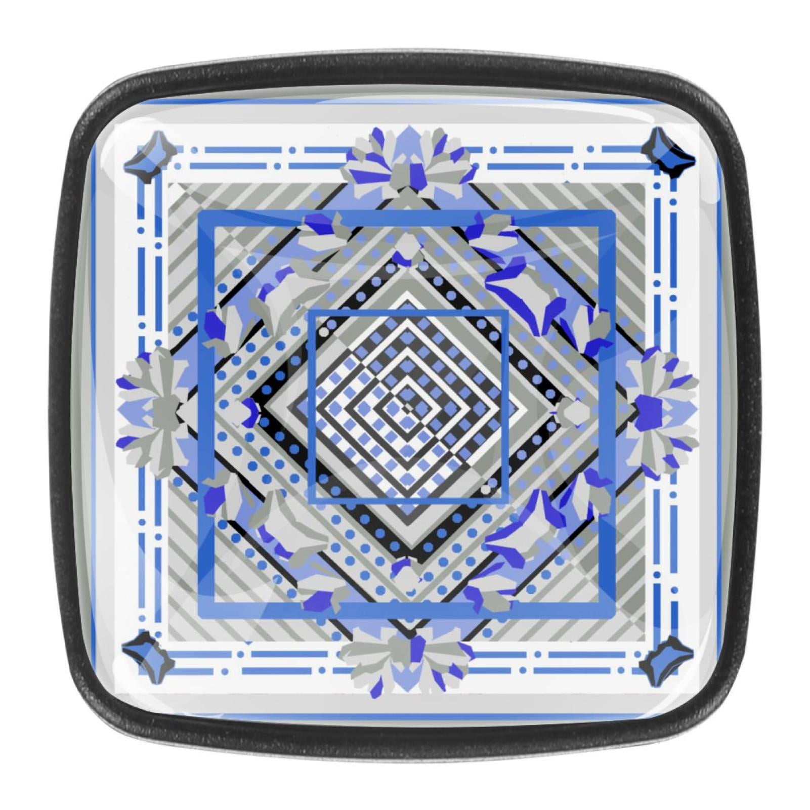 4 Pcs Square Handle Cupboard Knob Drawer Pulls Handle Geometry