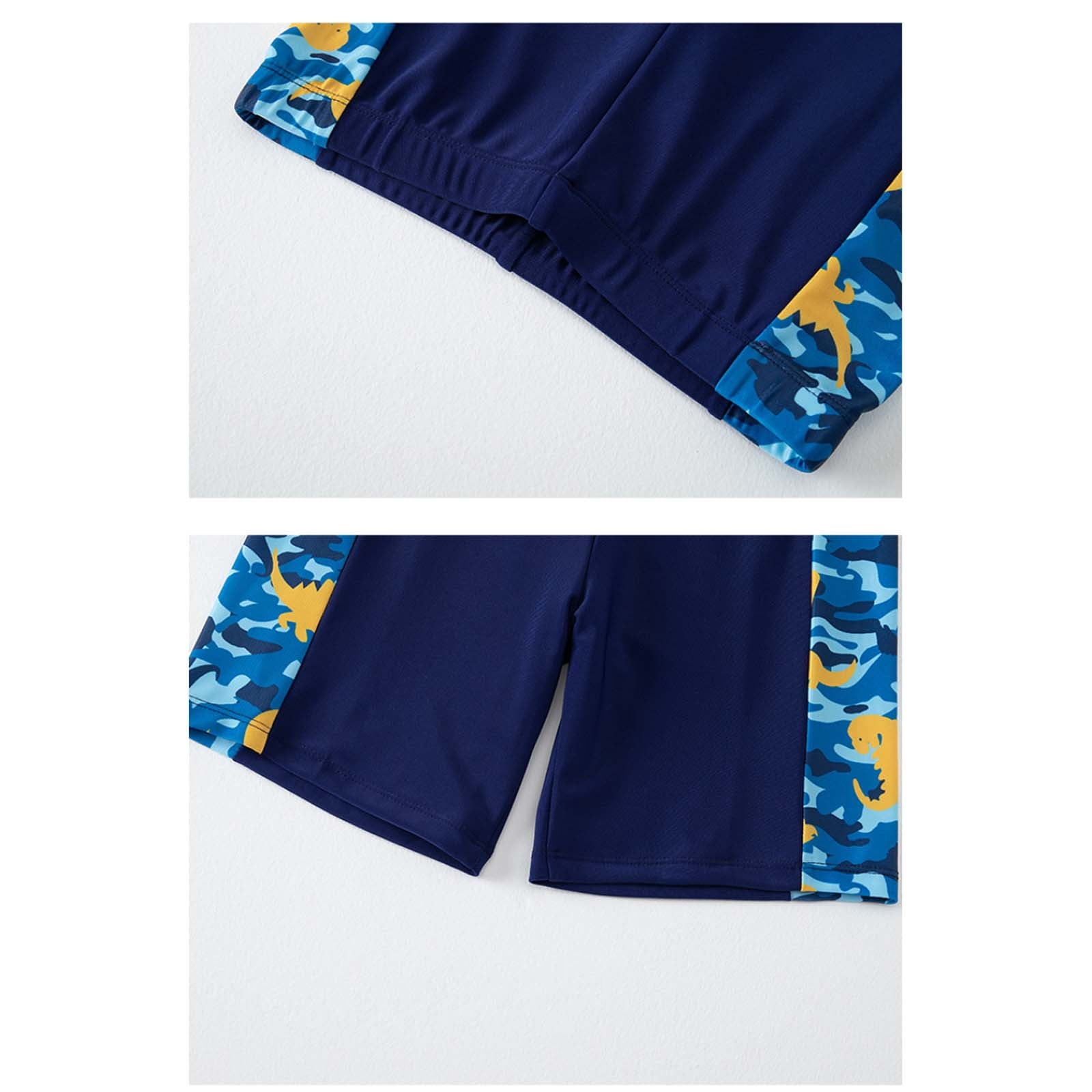 lnmuld Boys 2 Piece Dinosaur Swimsuit Kids Short Sleeve Rash Guard Set Size:3XL
