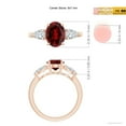 thumbnail image 5 of ANGARA Three Stone Natural Garnet Ring with Pear Diamonds for Women in 14K Rose Gold (9x7mm Garnet) | January Birthstone, Anniversary, Jewelry Gift for Women | Natural Garnet Ring (Ring Size - 7), 5 of 8