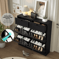 thumbnail image 3 of Richya Black Shoe Cabinet with 4 Flip Drawers,Shoe Racks Storage Cabinet with 2 Drawers for Narrow Entryway, 3 of 7