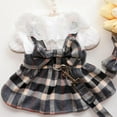 thumbnail image 4 of Dog Harness Dress with Leash Set, Tutu Skirt for Small Dog, Cute Plaid Puppy Dresses with D Ring, Pet Clothes Outfits Cat Apparel, 4 of 8