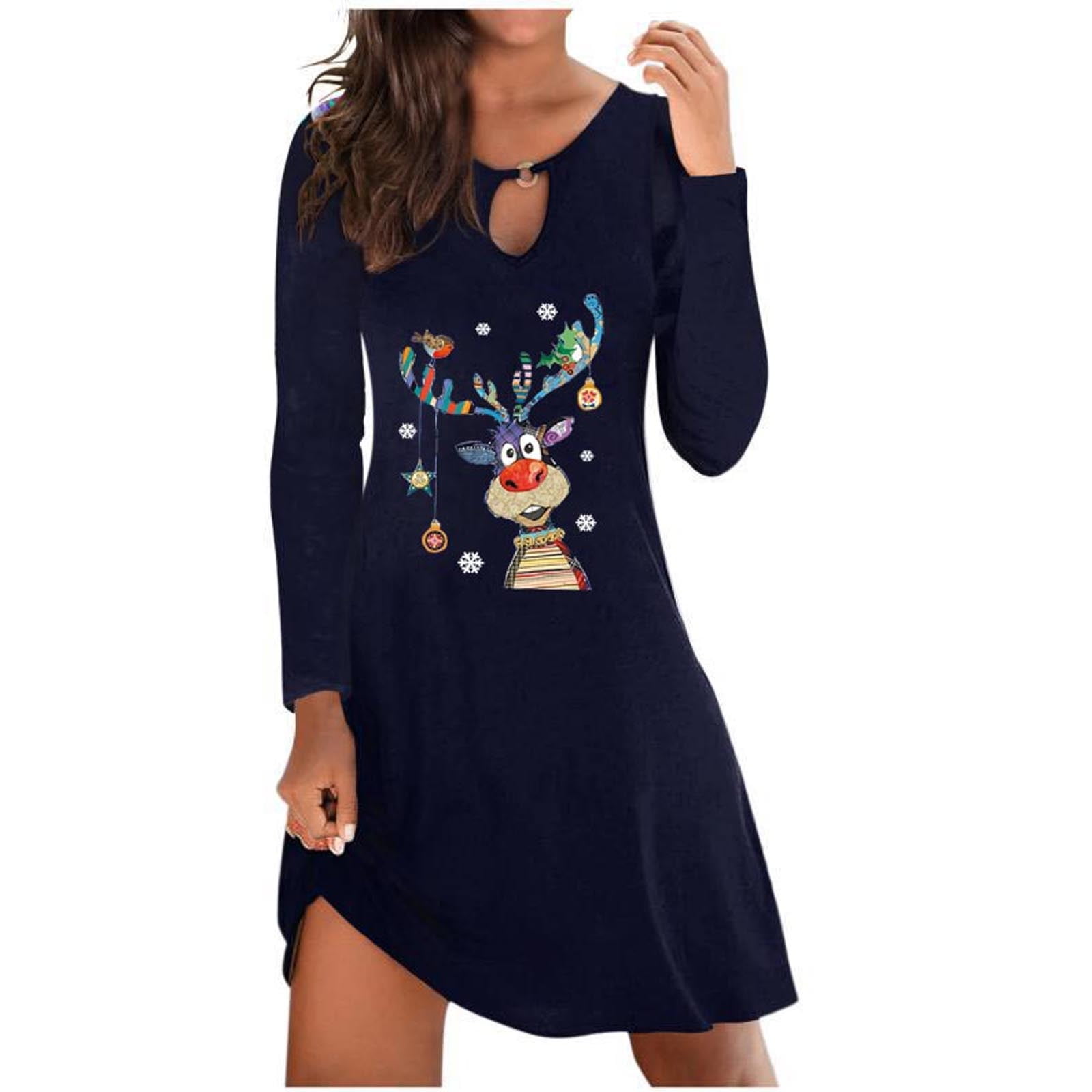 DOLKFU Cute Christmas Dress Funny Western Reindeer Nigeria | Ubuy