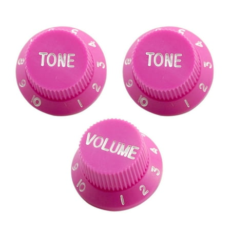 3pcs Bell Style Guitar Speed Knobs 1 Volume& For ST SQ Style Guitar Parts Pink