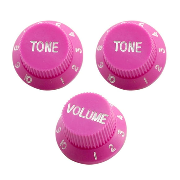 Perillas de Guitarra de Plástico Sunnimix 3 Unids 1 Volumen 2 Tonos Rosado