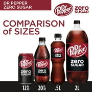 Dr Pepper Zero Sugar Soda Pop, 16.9 fl oz, 6 Pack Bottles