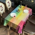 thumbnail image 2 of Colorful Watercolor Stripe Pattern Rectangle Tablecloth 60"x120",Waterproof Polyester Rectangle Table Cloth, Wipeable Spillproof Polyester Tablecloth for Dining, Camping, Indoor and Outdoor, 2 of 6