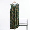 thumbnail image 2 of Jxximdong Nightgowns for Women Casual O Neck Sleeveless Fly Floral Print Dress With Pocket Army Green Loungewear XXL, 2 of 3