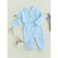 thumbnail image 3 of Wassery Toddler Baby Boy Cotton Linen Pants Set Solid Color Long Sleeve Crew Neck T-shirt Tops Long Pants 12M 18M 2T 3T 4T 5T 2Pcs Fall Outfit, 3 of 9