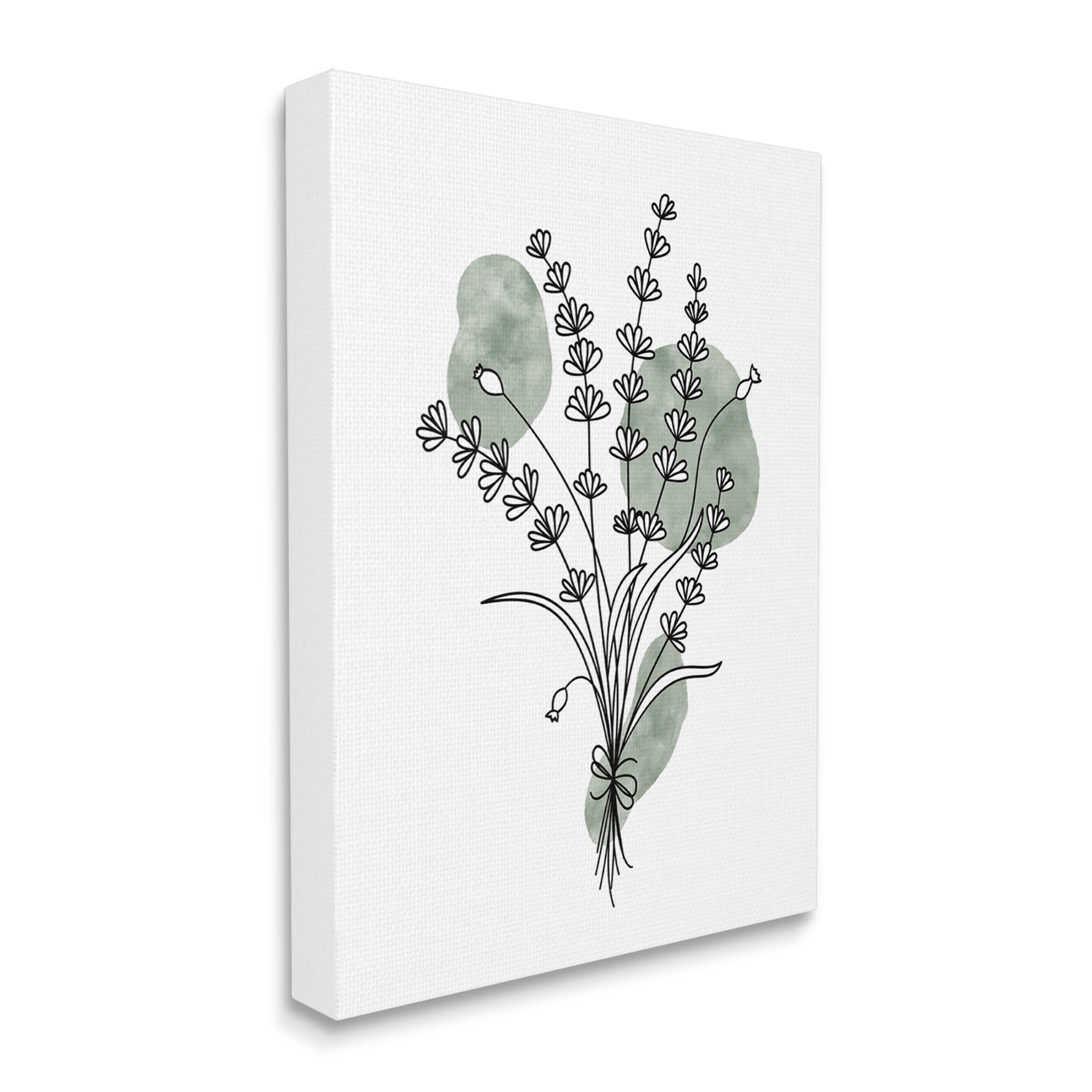 Stupell Industries Wildflower Outline Sprigs Graphic Art Gallery Wrapped Canvas Print Wall Art, Design by JJ Design House LLC