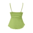 thumbnail image 5 of WEIWEN Spaghetti Strap Tank Tops for Women Flowy Hem Ruffle Bow Tie Wrap Cami Shirts Sleeveless Deep V Neck Camisole Women's Tops Green, L, 5 of 6