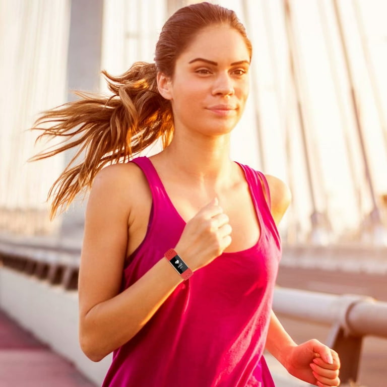 Adepoy Compatible with Fitbit Charge 4 Bands Fitbit Charge 3 Bands for Women Men Breathable with Air Holes Replacement Wristbands for Fitbit Charge 3 SE Red Large Size for 6.3 8.3 wrist Walmart
