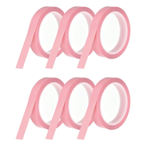 Uxcell 6 Rolls Whiteboard Tape Graphic Chart Tape 18mm 54.7 Yard Art Tape Thin Self-Adhesive Pinstripe Tape Masking Tape, Pink