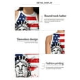 thumbnail image 3 of Women Independence Day Tank Tops, Adults Slim-fit Star  Stripe Print Round Neck Crop Tops, 3 of 5