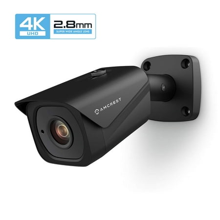 Amcrest UltraHD 4K (8MP) Outdoor Bullet POE IP Camera, 3840x2160, 131ft NightVision, 2.8mm Lens, IP67 Weatherproof, MicroSD Recording, Black (Best 4k Compact Camera)