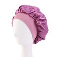 thumbnail image 1 of Gorro de dormir de satén con ala ancha, banda para el pelo, sombrero redondo, sombrero con cinta, sombrero para salón de belleza, sombrero para el hogar, 1 of 6