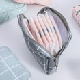 thumbnail image 3 of Sac de Rangement pour Serviettes Hygiéniques Motif à Carreaux en Coton Grande Capacité Carré pour Femmes, 3 of 7