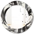 thumbnail image 3 of DESIGN ART Designart 'Black and White Minimalistic ' Printed Modern Mirror - Oval or Round Wall Mirror - Grey 20in.x30in., 3 of 5