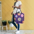 thumbnail image 4 of FORMRS Womens Canvas Tote Bag with Zipper Inner Pocket Shoulder Handbag, Candy Cosmic Swirls, 4 of 7