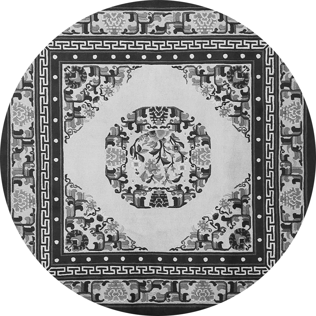 Asian Rugs Only Ahgly Company Indoor Round Oriental Gray Asian Inspired Area Rugs, 7 ...