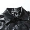 thumbnail image 6 of JURANMO Men's Casual Lapel Collar PU Faux Leather Motorcycle Bomber Jacket,Mens 2024 Trendy Button Coats Autumn Artificial Leather Jackets Classic Plus Size Tops with Pockets, 6 of 9