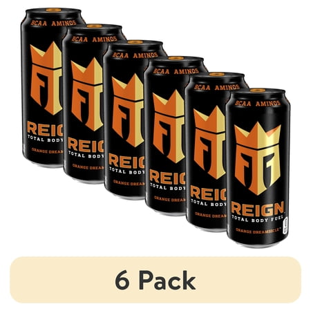 (6 pack) Reign Total Body Fuel, Orange Dreamsicle, Performance Energy Drink, 16 fl oz