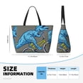thumbnail image 5 of KLL Fun Riding Dinosaur Print Large Beach Tote Bag Women Waterproof Sandproof Zipper Beach Tote Bag for Pool Gym Grocery Travel with Wet Pocket, 5 of 7