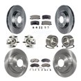 thumbnail image 1 of Transit Auto Front Rear Wheel Hub Bearing Assembly Disc Brake Rotor and Ceramic Pad Kit (10Pc) for Car Jeep Patriot Compass with 302mm Diameter Left Right Side (Driver Passenger) KBB-107065, 1 of 10