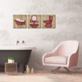 thumbnail image 4 of Burgundy Bathroom Canvas Wall Art Prints Rustic Bath Sets Red Wall Decor Still Life Picture Poster Print On Canvas for Home Shower Room Decoration Stretched Framed Ready to Hang 12x12inchx3panel, 4 of 6