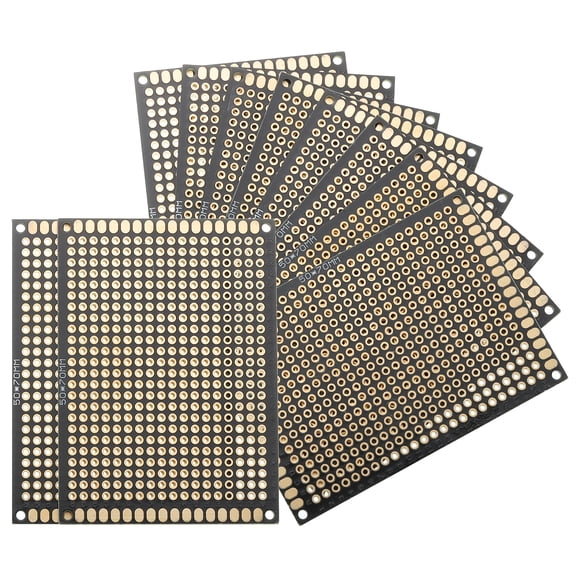 10Pcs Solderable Breadboard, 2.76"x1.97" Black Gold-Plated Circuit Board