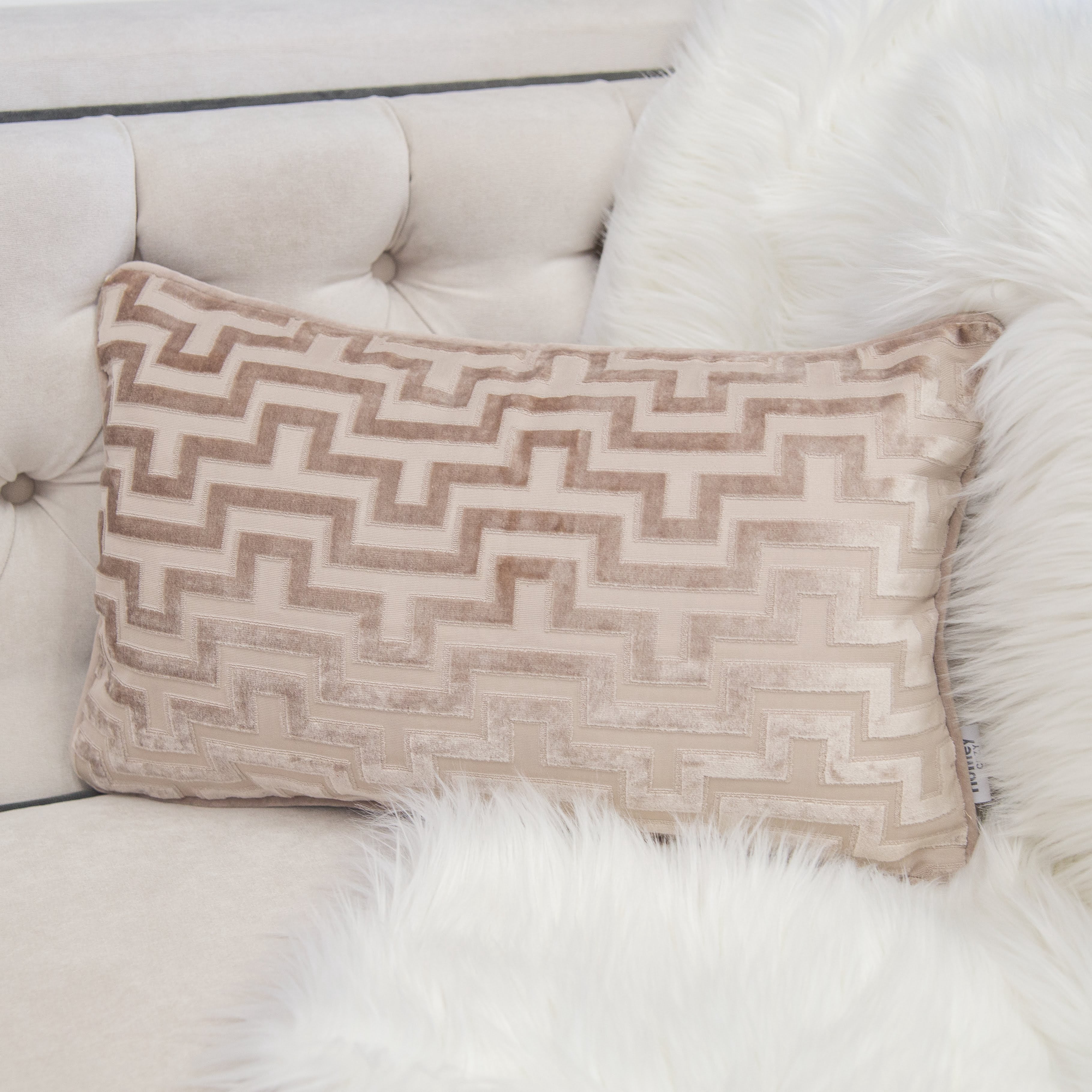 Kean Tan Geometric Polyester 12 in. x 20 in. Throw Pillow