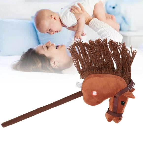 Lifelike Plush Horse Stick Toy, Stick Horse Toy Horse On A Stick, 70cm Length Stick,Neighing Sounds, Adorable Appearance, Soft Plush, For Christmas Birthday Theme