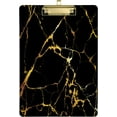 thumbnail image 1 of FMSHPON Black Gold Marble Clipboard Hardboard Wood Nursing Clip Board and Pull for Standard A4 Letter 13x9 inches, 1 of 8