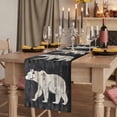 thumbnail image 2 of White Brown Bear 60 Inch Table Runner, Rustic Country Retro Wood Grain Farmhouse Dresser Scarf Cotton & Linen Tablerunner for Dining/Kitchen Island/Holiday Party Décor 13" x 60", 2 of 9