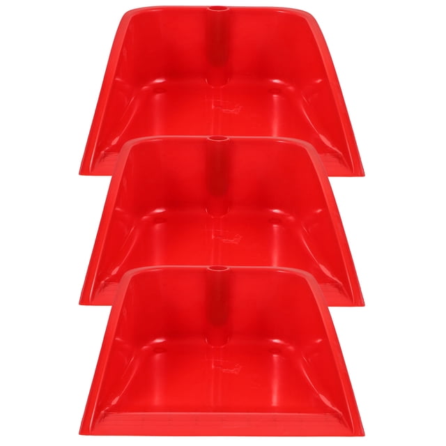 OUNONA 3Pcs Red Plastic Garbage Shovel Replacement Head for Ice and Snow Removal Household Use