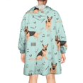 thumbnail image 2 of Wearable Oversized Blanket,German Shepherd Dog and Music Wearable Blanket Hoodie for Adults,Cozy Hooded Blankets with Super Pockets,Super Warm Fuzzy Pullover for Women & Men, 2 of 6
