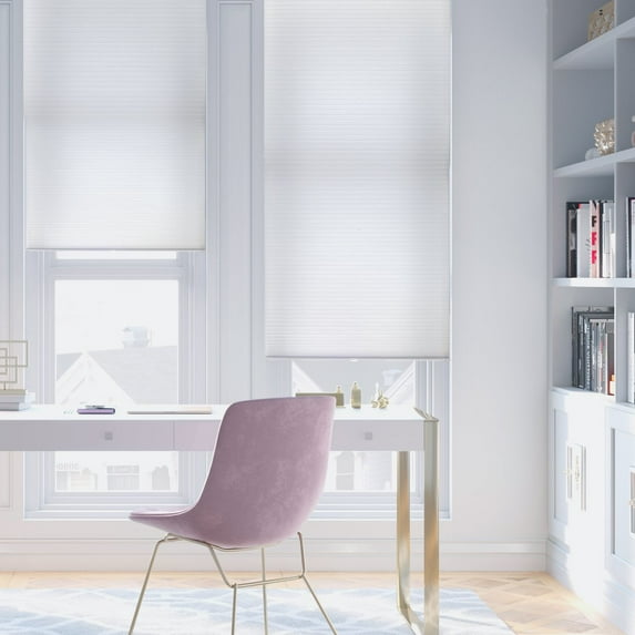 MOOD Custom Cellular Shades | Luxury meets function | Cordless, Beautiful Colors, Light Filtering, Insulation, Acoustic Comfort | Honeycomb Blinds for Windows | Cool White | 47.5" Width x 72" Height