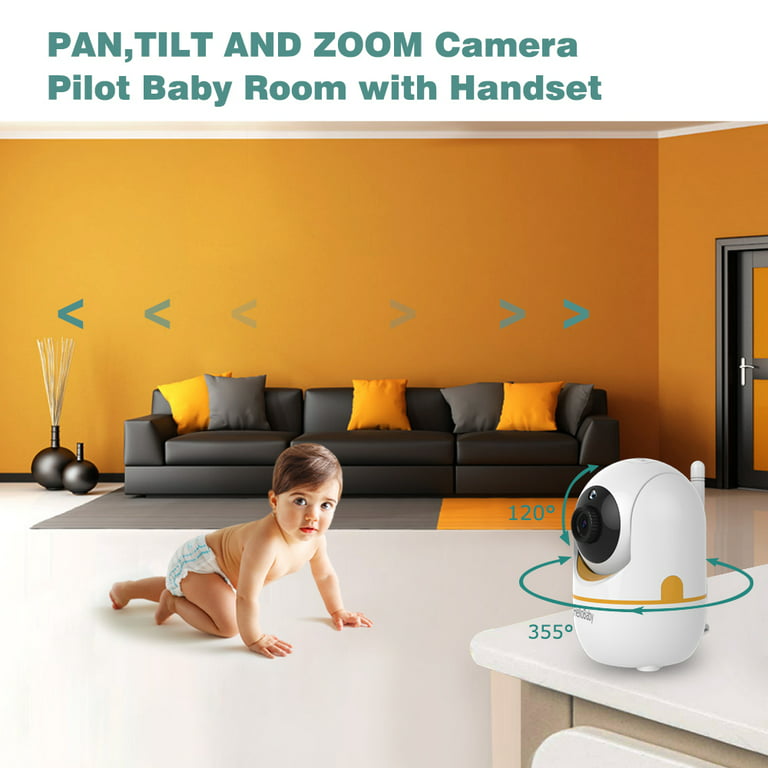 Baby Monitor HelloBaby 3.2 Video Baby Monitor with Remote Pan-Tilt-Zoom  Camera, Night Vision, 2-Way Talk, HB65gld 