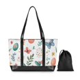 thumbnail image 7 of FORMRS Canvas Laptop Tote Bag for Women with 15.6" Computer Compartments Shoulder Handbag, Red Easter Eggs, 7 of 7