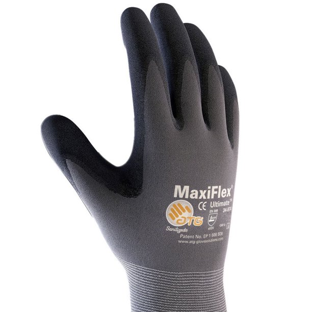 MaxiFlex 12 Pair Medium Gloves Seamless Knits, Nylon/Lycra, 34874