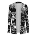 thumbnail image 4 of WXLWZYWL Womens Halloween Costumes 2024, Cute Pumpkin Ghost Bat Cat Spider Printed Long Sleeve Cardigan Sweaters for Women Lightweight, 4 of 6