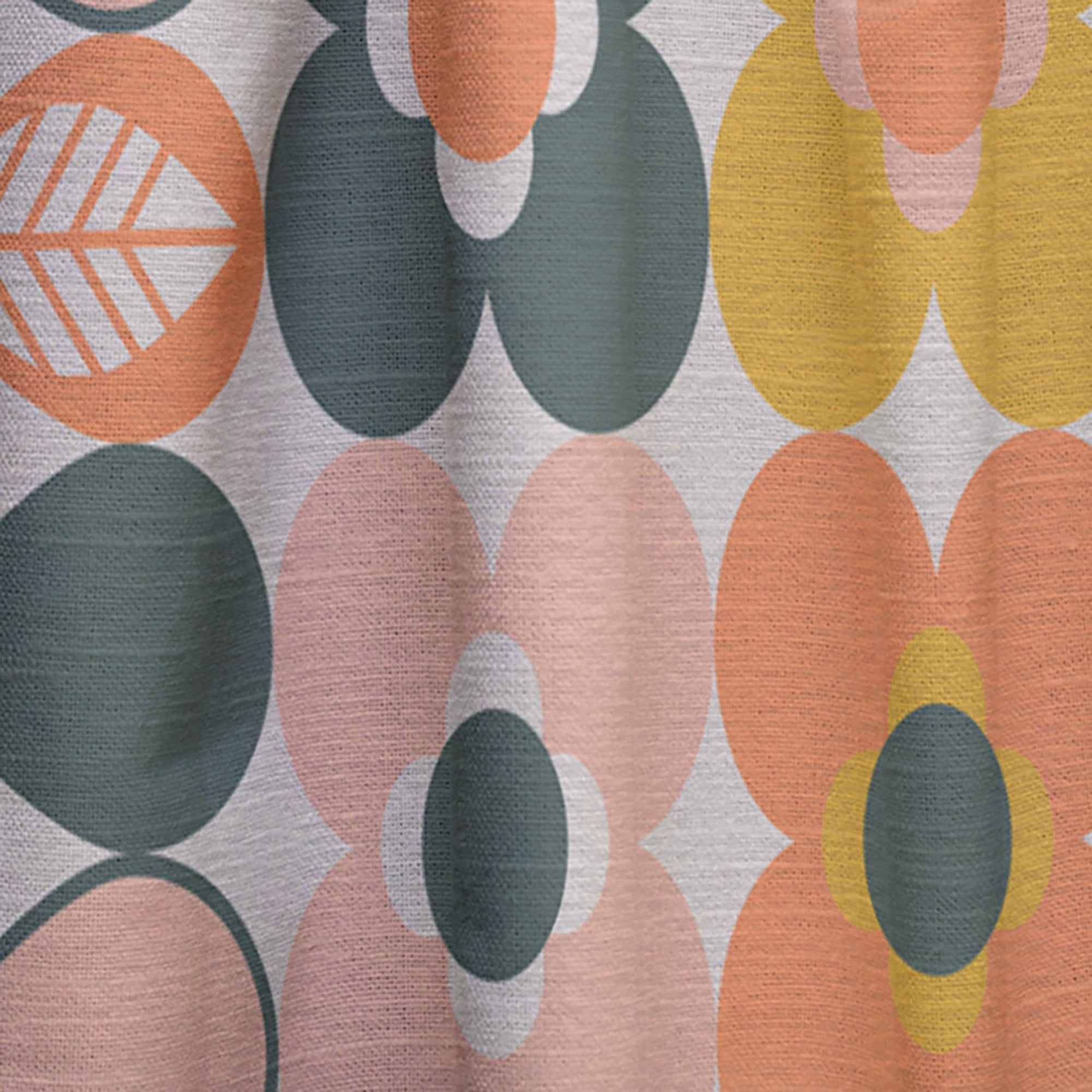 Designart 'Botanical Retro Pattern Design II' Mid-Century Modern Curtain Panel