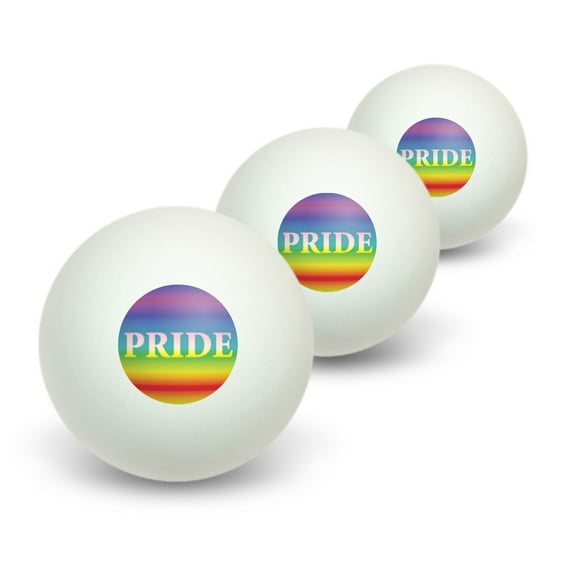 Rainbow Spectrum Pride - Gay Lesbian Novelty Table Tennis Ping Pong Ball 3 Pack