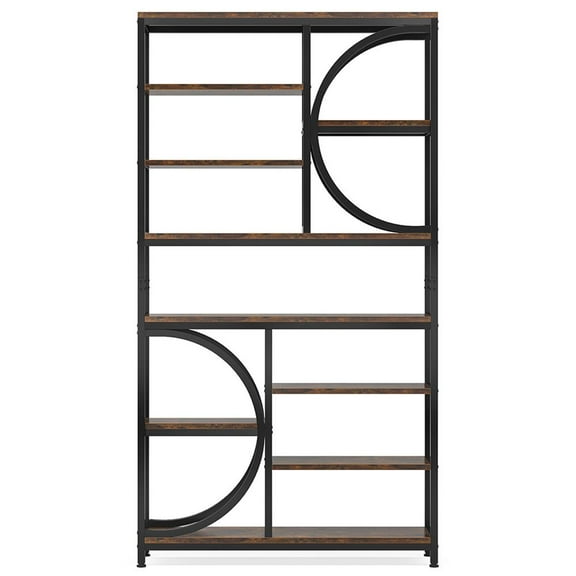GVN Storage Shelves, Bookshelf Stand,77" Bookshelf, Industrial 8-Tier Etagere Bookcase Open Display Shelves