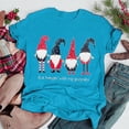thumbnail image 1 of Hauts de Noël Liquidation Tendance Femmes Imprimé de Noël Manches Courtes Col Rond T-Shirt Ample Blouse Hauts Bleu TG, 1 of 1