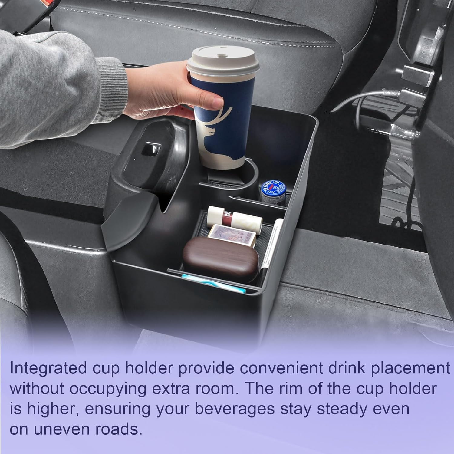 Center Console Hanging Organizer Box Compatible with 2019-2026 Chevy Silverado/GMC Sierra 1500 and 2020-2026 Silverado/Sierra 2500HD 3500HD Accessories Armrest Tray, Split Bench Seat ONLY