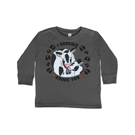 

Inktastic I Udderly Adore You Cows Gift Toddler Boy or Toddler Girl Long Sleeve T-Shirt