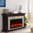 thumbnail image 2 of FESTIVO 60" Freestanding Electric Fireplace with Faux Brick Mantle - Brown, 2 of 12